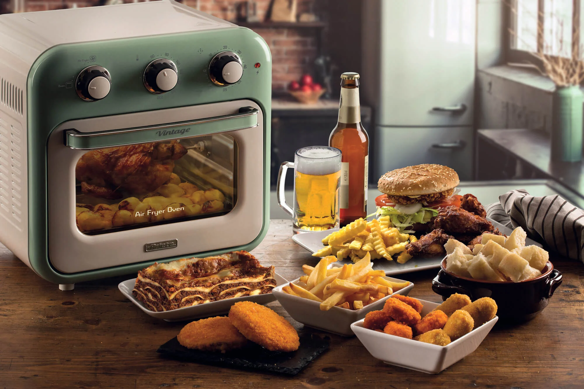 Friggitrice ad aria + Forno Vintage – Verde - immagine 10