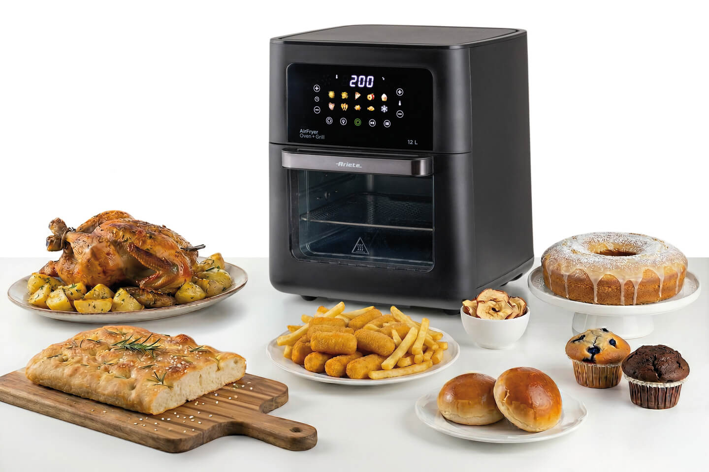 Air Fryer Oven + Grill Ariete 4641 con girarrosto e cestello rotante in dotazione