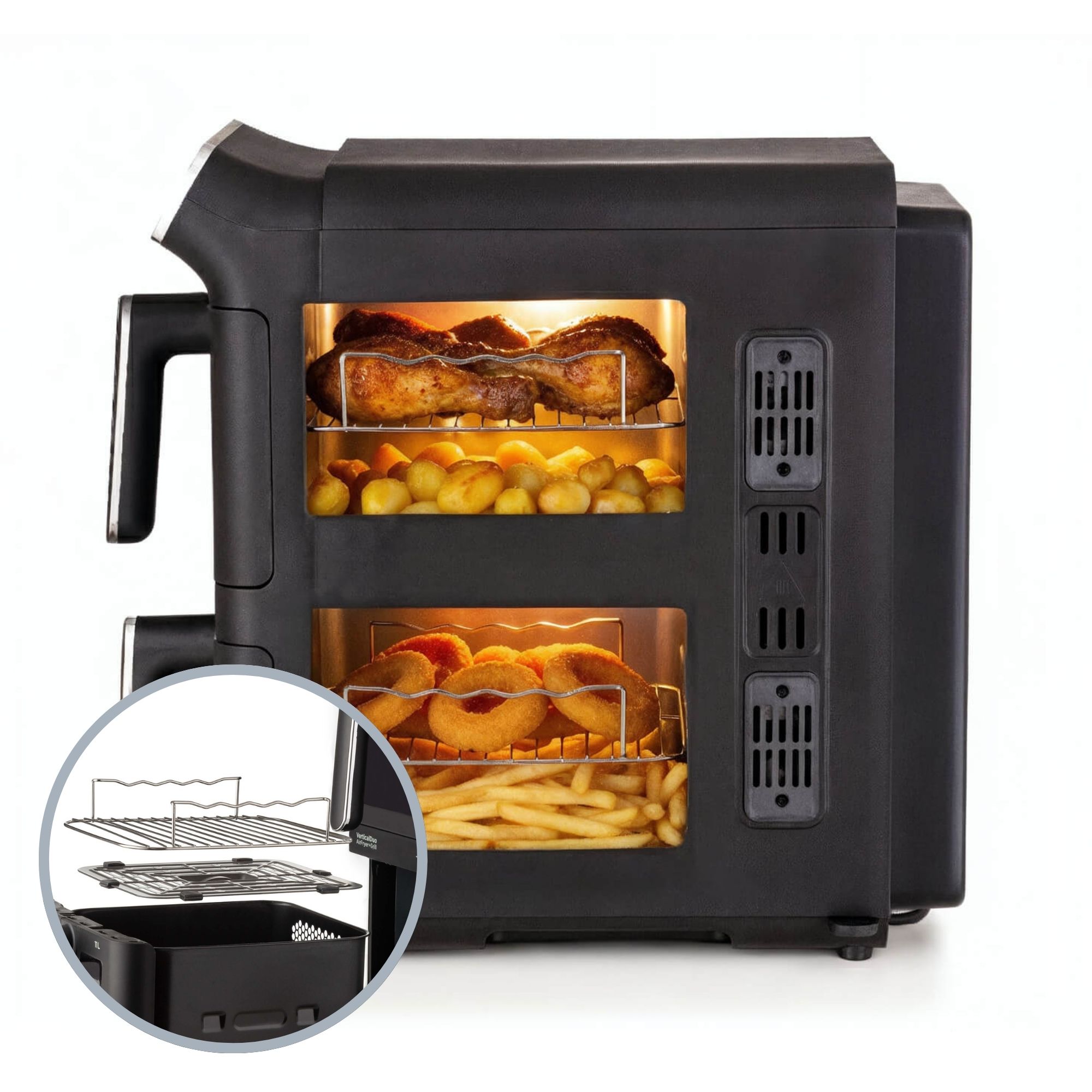 Air Fryer Vertical Duo Ariete 4640 posizionata su un piano cucina moderno