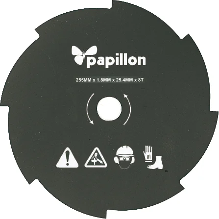 Disco per Decespugliatore in Acciaio 8 Denti, Ø 255mm - Papillon