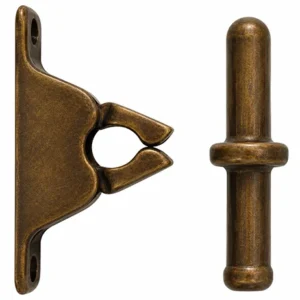 Fermaporta a Pinza in Ottone Bronzato con Incontro