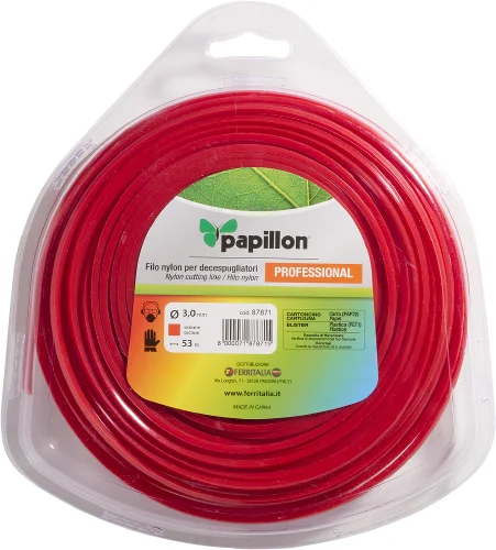 Filo di Nylon per Decespugliatore Papillon Profilo Quadro 3,5 mm x 34 m