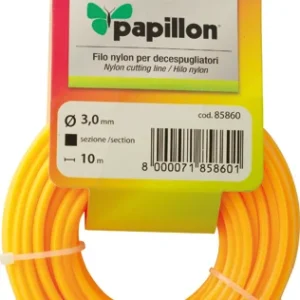 Filo Nylon per Decespugliatore Papillon Quadro, 3 mm x 10 m