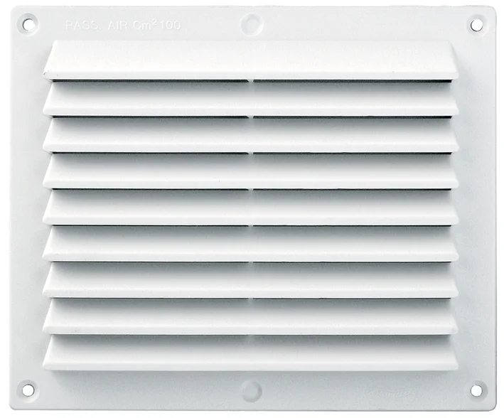 Griglia di Aerazione ABS Sovrapposta con Rete Antinsetto, 204x230 mm