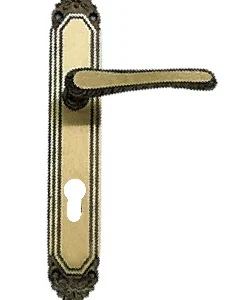 Maniglia in Ottone Bronzato con Placca Foro Yale Export
