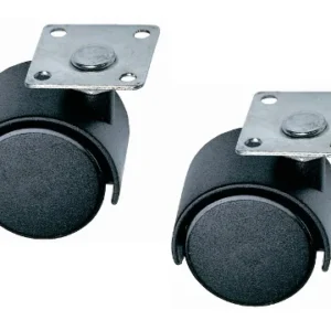 Ruote con Piastra Girevole Doppie Ø 50mm, Blister da 4 Pezzi - Maurer
