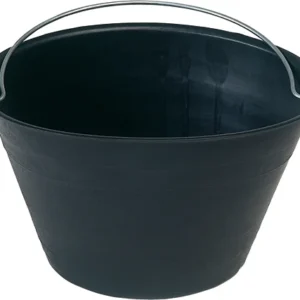 Secchio in PVC Nero 34 cm con Manico ad Arco
