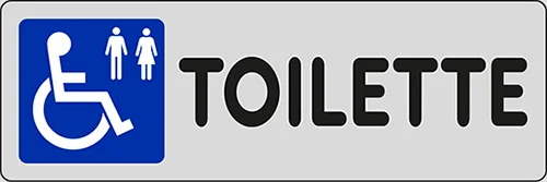 Targa Adesiva "Toilette Disabile" Argento 5x15 cm